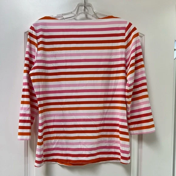 Striped Pink and Orange 3/5 Sleeve Top - Perfect for spring - Picture 3 of 3